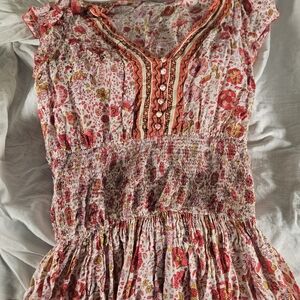 Poupette St. Barth Pink and Red Floral Dress